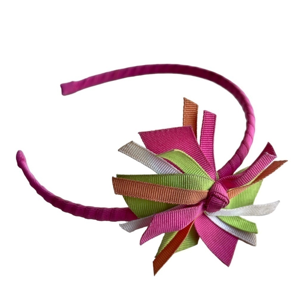 6/$20 ⭐️ Pink Multicolour Bow Headband OS Girl